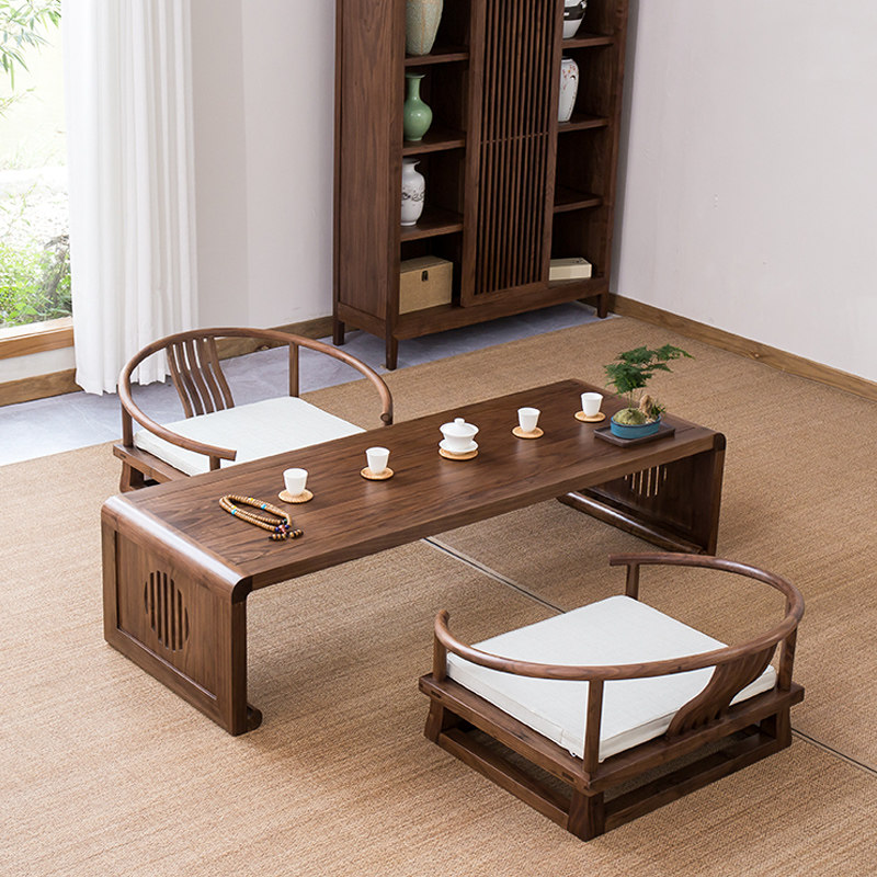 Chinese small coffee table bay window small table Kang table Japanese tatami tea table low table Zen tea table solid wood balcony