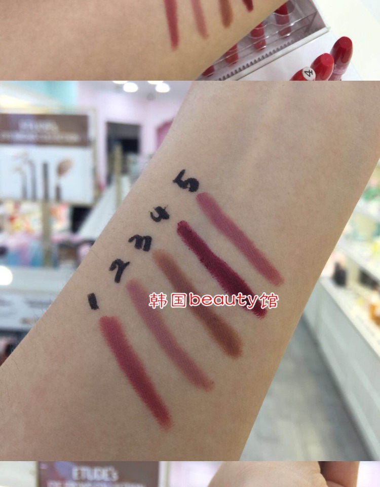 Hàn Quốc Etude House Gentle Touch Automatic Lip liner Lâu dài không đánh dấu màu son môi không thấm nước 	son bút chì nars