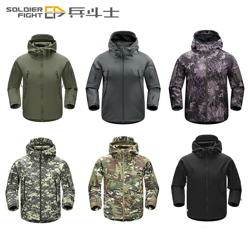 Fighter Warrior Shark Leather Windjersey Foreign Trade Material Soft-shell Tactical Submachine Clothing Homemade TAD STYLE JACKET-Taobao