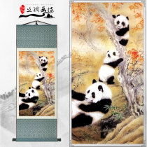 Customized gifts Chinese characteristics to give foreigners colleagues friends giant pandas silk paintings scroll decorations hanging paintings