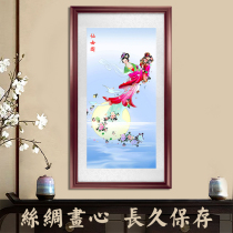 Change rushing to the moon painting Chinese painting celebrity calligraphy and painting ancient painting mural beauty decoration solid wood framed Flower Fairy