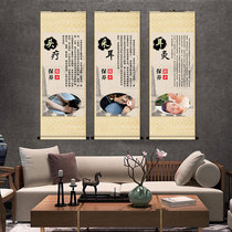 Chinese medicine hall decoration Chinese medicine health hall hanging painting ear painting decorative painting massage cupping scraping acupuncture meridian map