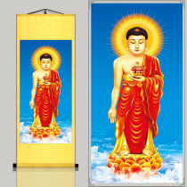 HD Amitabha Buddha statue hanging painting Western three holy scrolls like silk Buddha painting