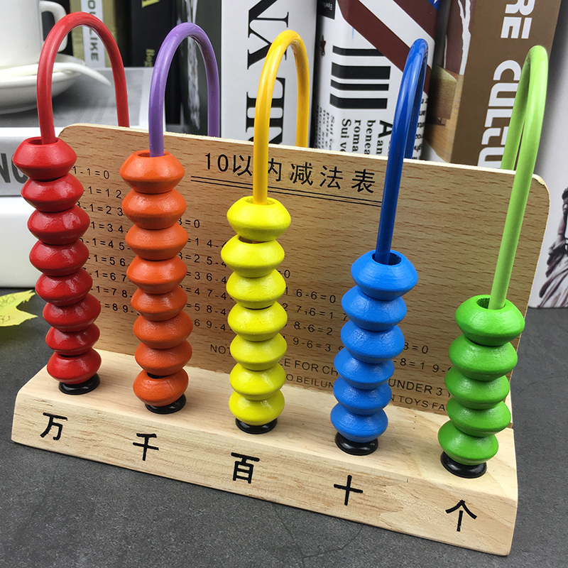 Children Counter Wooden Nursery School Learning Arithmetic Teaching Aids Early Teaching Puzzle Toy Math Plus Subtraction Calculation Racks