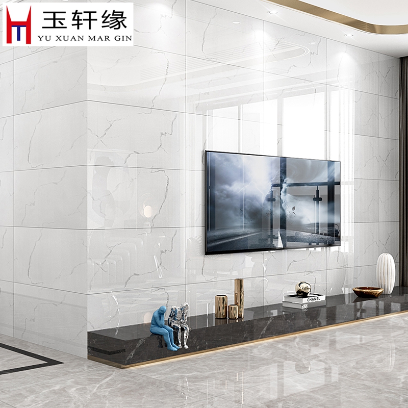 Foshan Full Porcelain Through Body Marble Tile 400x800 Living-room Medium Wall Brick Kitchen Make-up Room Wall Brick