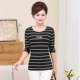 Áo thun dài tay áo ngắn tay ngắn tay đẫm máu cơ thể 桖 quần áo quần áo mùa thu áo sơ mi nữ trung niên cotton