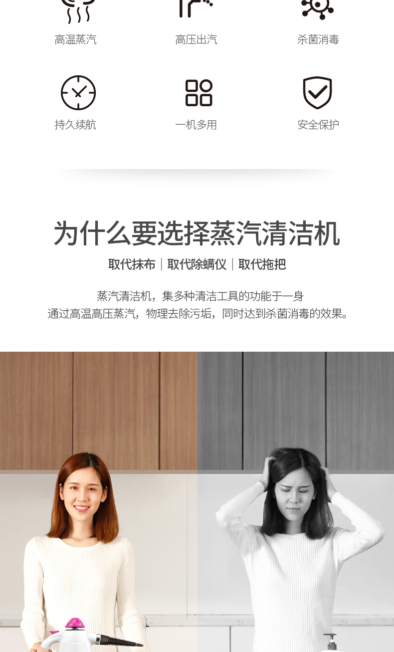 宏邦 多功能手持高压高温蒸汽清洁机 3.5br蒸汽 图2