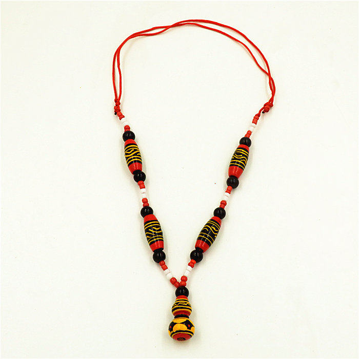 Liangshan ethnic minority Wind featured handicraft Zhaojue Yi lacquer plinth Lacquer Gourd Necklace Pendant Fashion Necklace Woman