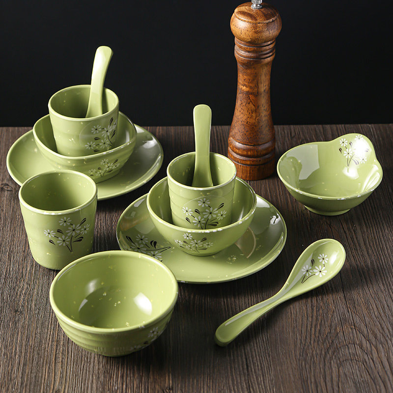 Imitation porcelain tableware Dense Amine Noodle Bowl Spoon Spoon Soup Spoon sauce Taste Sauces Plastic small bowls rice bowls Bowls Snack Dish
