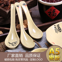A5 Melamine spoon Short handle long handle soup spoon Chinese soup noodle bowl spoon Commercial cute plastic melamine imitation porcelain meal