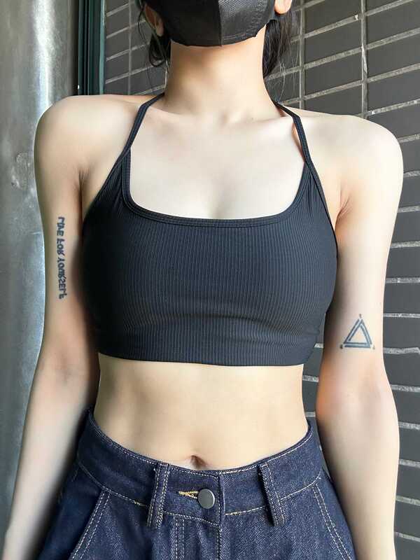 Beautiful Waste Material, Beautiful Back Dance Sports Vest, Ribbed Shockproof Push-Up Quick-Drying Underwear Bra for Layering