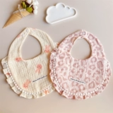 Хлопковый марлевый детский нагрудник для новорожденных, слюнявчик для принцессы, в цветочек