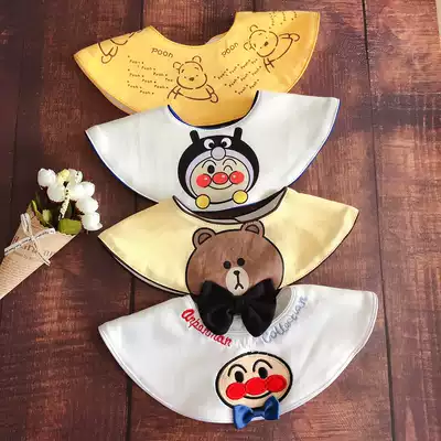 Cotton 360 degree rotatable round baby saliva towel small bib anti-spit milk cotton bib children's food bib