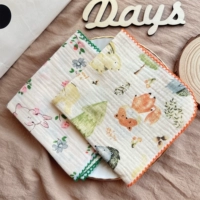 Зеленый кролик + Forest Fox 2 маленькие квадратные шарфы