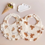 Хлопковый марлевый детский нагрудник для новорожденных, слюнявчик для принцессы, в цветочек