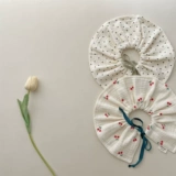 Брендовый марлевый детский слюнявчик, нагрудник, в корейском стиле, в цветочек