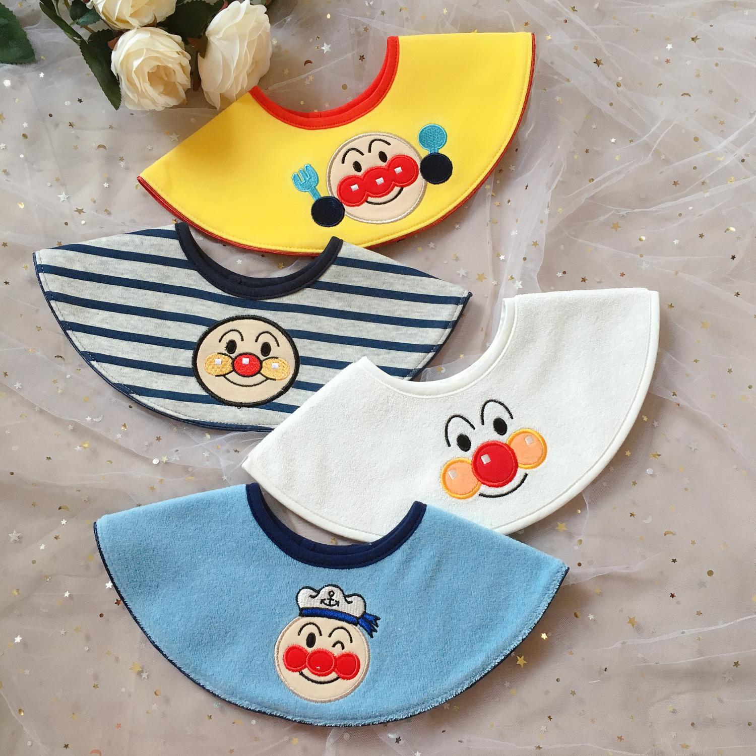 Waterproof children pure cotton 360 degrees Rotatable Round of Saliva Towels Baby Bib Cartoon Baby Eating Containment Pocket