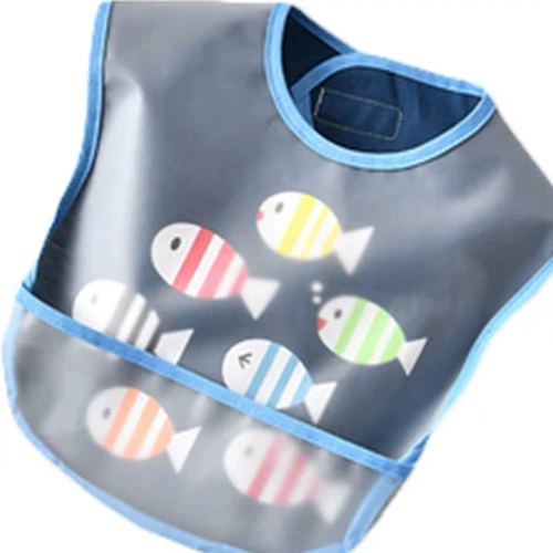 Брендовый детский нагрудник, хлопковый водонепроницаемый слюнявчик для еды, с карманом
