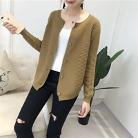 Áo len dệt kim nữ ngắn ngắn mùa thu đầu tay dài Áo len nữ cardigan hoang dã Hàn Quốc 2018 Mới áo khoác len cardigan