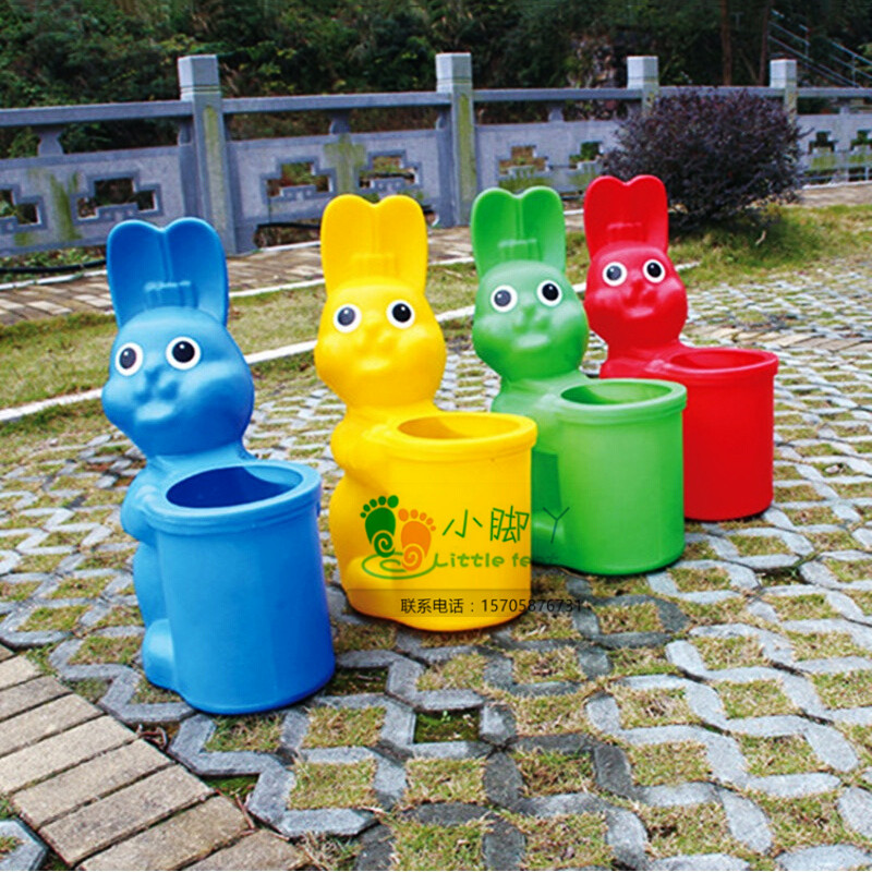 Kindergarten Bins Children Plastic Trash Cans Cute Children Peel Barrel Thickened Indoor Outdoor Rabbit