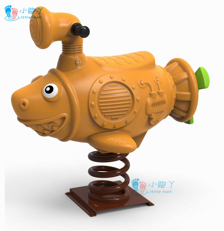 New outdoor cartoon animal shakes rock castle spring rocking horse kindergarten children shake the rock