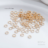 14 тыс. Сумка золота 6mmx0,8 мм открывающее кольцо [100]