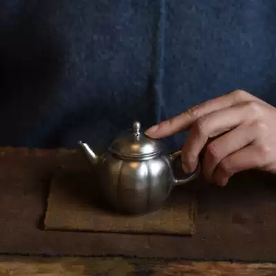 Jingdezhen silver color tea pot Japanese rough pottery small teapot kung fu tea old simple cloud by single pot home