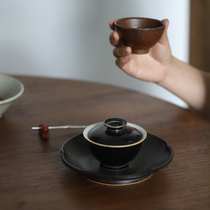 Wang Xinghua works as an ancient Park Original Flower Copper Rust Black Glazed Pot With Tea Tray Refreshment Tray Tea Todry Foam Pan