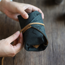 Cotton linen jacquard tetragonal double face bicolor tea tea tea cup portable containing protective wrapping cloth tea zero fit tea mat cloth art
