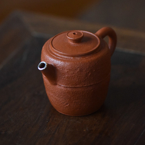 Sanshe Dahongpao mud vintage bag silver ball hole small capacity sand blasting texture original Chinese style pure handmade teapot