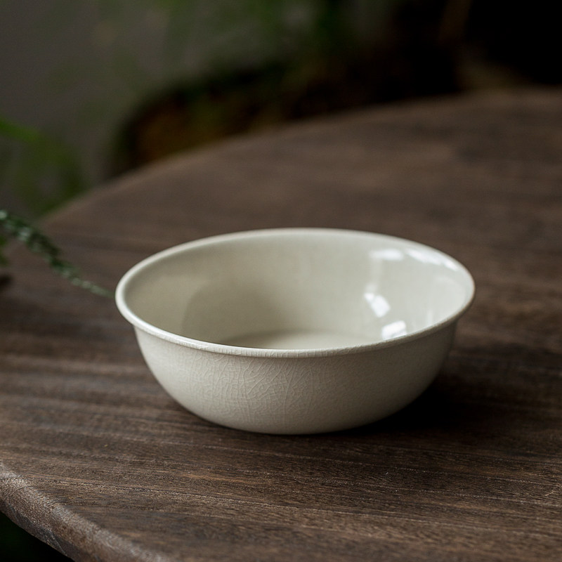 Handmade grass and wood ash pot can be raised to raise open pieces of drizzle pot tea tray water storage deep bowl tea plate Jingdezhen kung fu tea set home