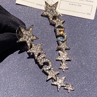 Jennie's small fragrant style full diamond five-pointed star sparkling earrings for women are light luxury and elegant, elegant and luxurious earrings