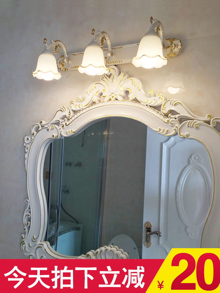 European style led mirror headlight Powder room Bathroom mirror cabinet light Toilet Waterproof anti-fog mirror light Dressing light Free hole