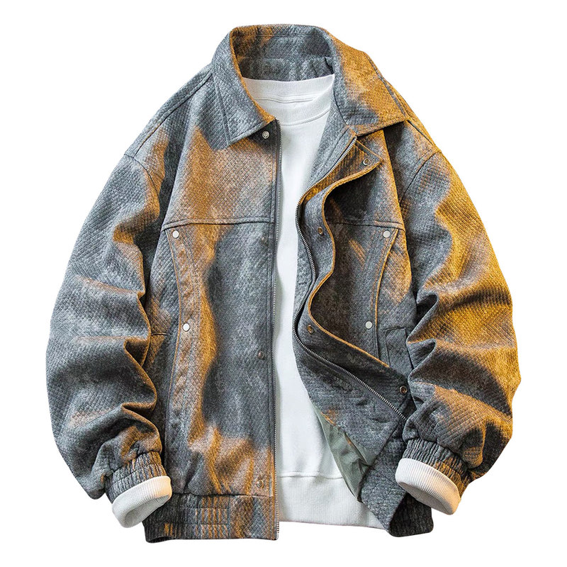 Musonmu Denim Jacket Men's Spring and Autumn New Fashion Brand High-End Loose American-Style Lapel Work Jacket for Men