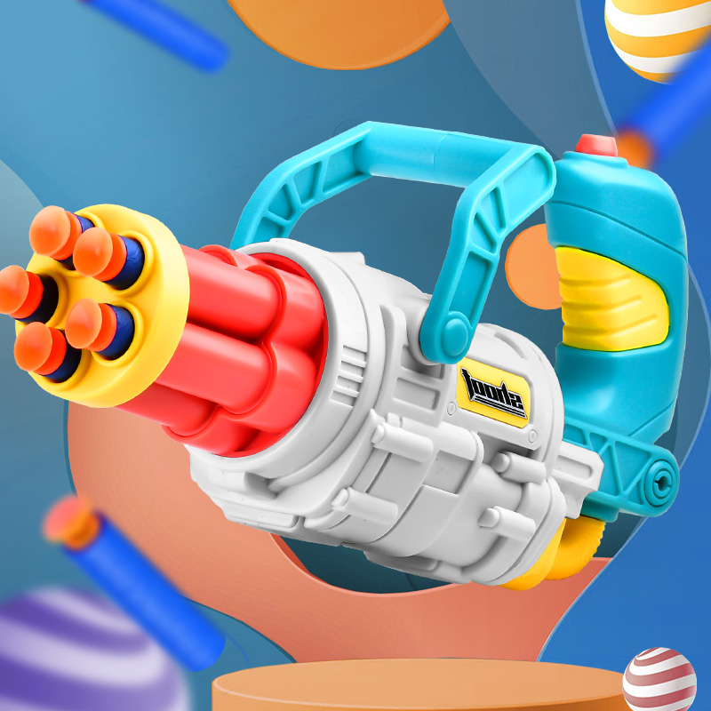 Mini Gatlin children's toy gun bursting with soft-slingshot small gun boy sucker bullets 4 boys over 3-6 years old