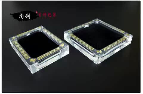Hữu cơ nhựa acrylic màu đen và trắng hai mặt hộp đồ trang sức ngọc mặt dây chuyền mặt dây chuyền vòng đeo tay hiển thị tấm cơ sở - Vòng đeo tay Cuff đá thạch anh tóc vàng