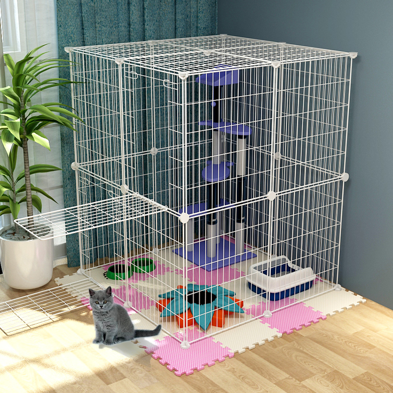 Foster Cat Cage Home Indoor Nest with toilet Small cat house Cat Litter Basin Oversized Free Space Cat Villa