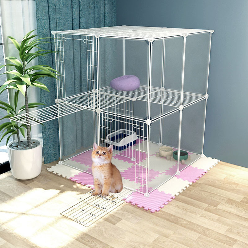 Cat cage home indoor oversized free space cat house three-story cat villa pet fence double-layer cat house cat fence