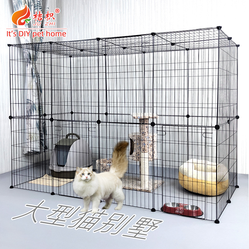Cat Cage Double Layer Cat House Home Interior Super Free Space Cat House Cat Fence Iron Mesh Cage Triple Cat Villa