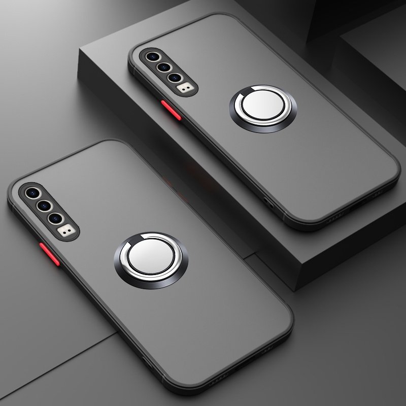 Huawei p30 mobile phone protective shell skin-friendly frosted texture lens all-inclusive anti-fall magnetic ring buckle bracket model Huawei p30pro protective cover