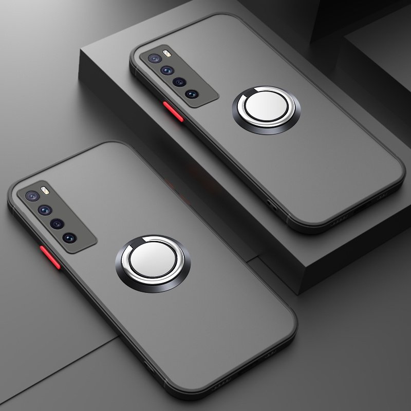 Huawei nova7 mobile phone protective case skin-friendly frosted lens all-inclusive anti-fall Huawei nova7se protective sleeve magnetic ring bracket model translucent ultra-thin fashion Huawei nova7pro hand