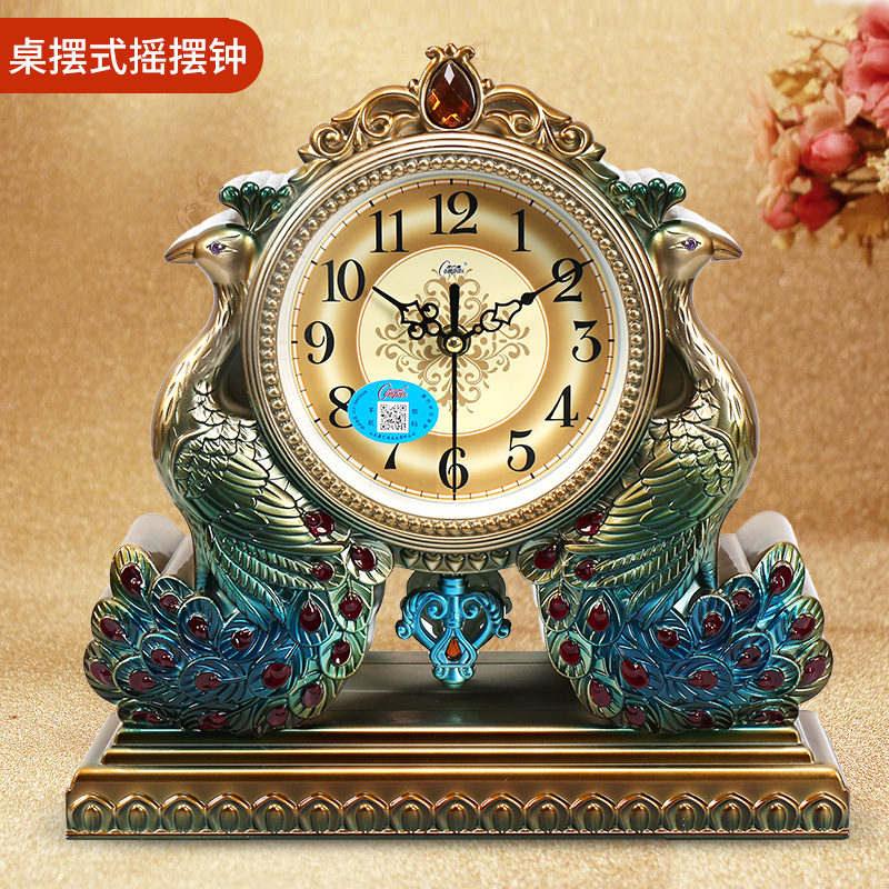 Kangba Silk European creative clock Living room clock fashion silent bedroom clock ornaments Pastoral quartz clock