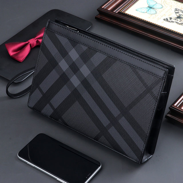 Handbags for men, fashionable brands, men's handbags, large-capacity casual business clutch bags, plaid luxury clutch bags for men