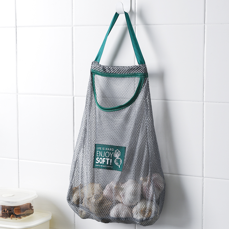 Fruit mesh bag can be hung fruit and vegetable storage mesh bag kitchen hollow breathable garlic hanging bag vegetable fruit storage bag