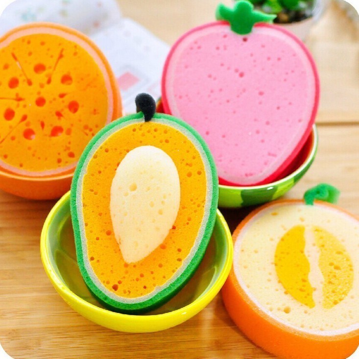  Cute Korean fruit Thickened Sponge Hundred And Clean Cloth Decontamination Dishcloth Wipe Dishcloth A Dishcloth
