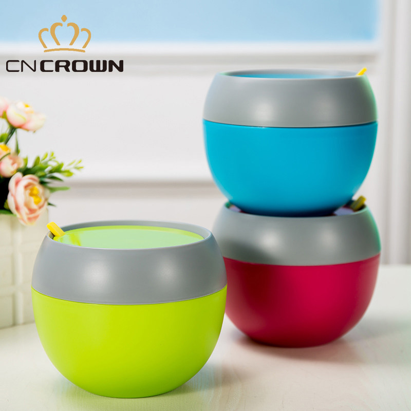 Corron Insulation Lunchbox Days Style Double Layer Sealed Adults Sub compartment 2 Bowls Round Separated Elementary School Lunch Box