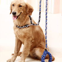Dog traction rope does not strangle Large dog German Golden retriever chain Dog walking rope Medium dog anti-break free bite-resistant chain