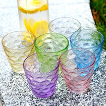 Dazzling color home heat-resistant tea cup student juice creative girl glass raindrop water cup six-piece set