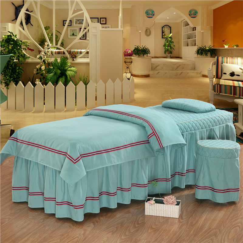 Vẻ đẹp giường bao gồm bốn bộ massage giường màu rắn Châu Âu thẩm mỹ viện cao cấp dành riêng ga giường spa đẹp