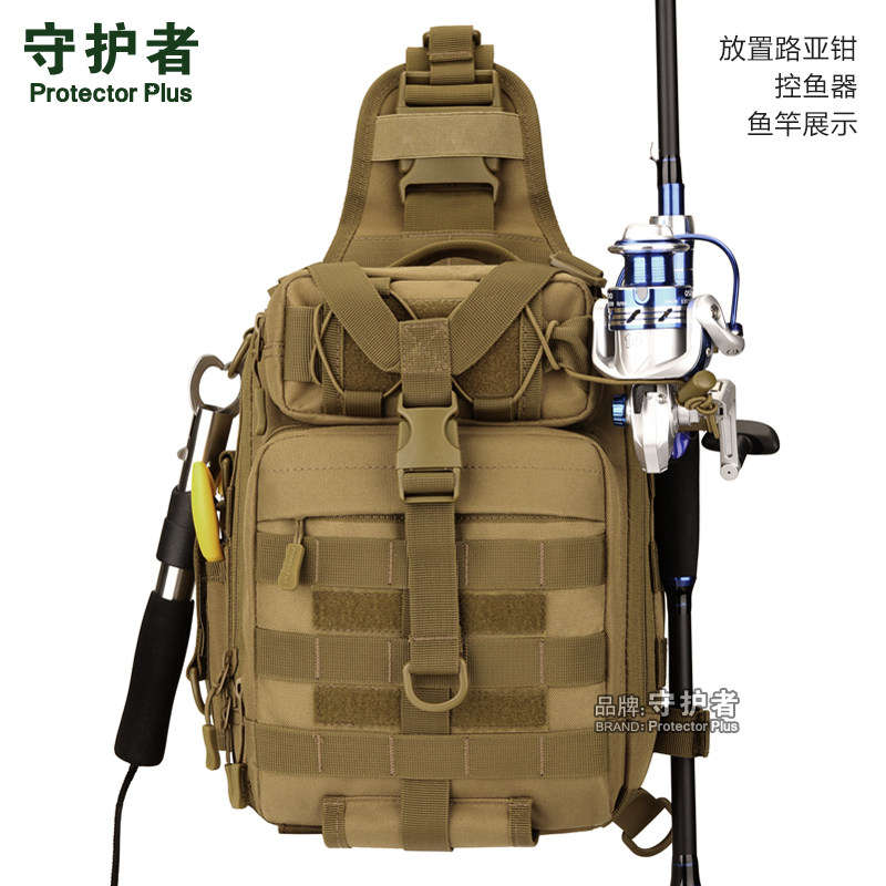 Guardian fishing luya one shoulder back bag outside canvas big breast bag multifunctional fishing tackle back pole leisure slung
